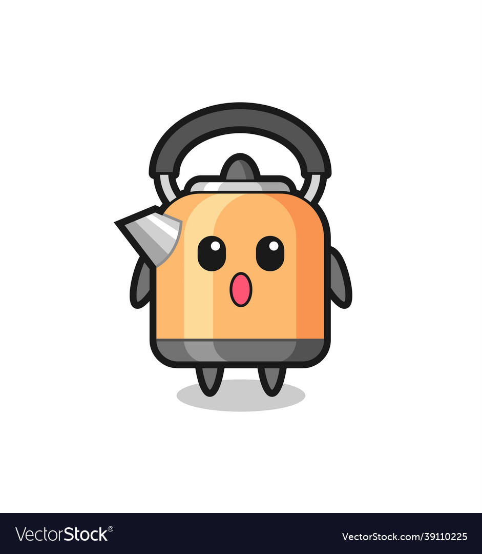 Amazed expression of the kettle cartoon Royalty Free Vector
