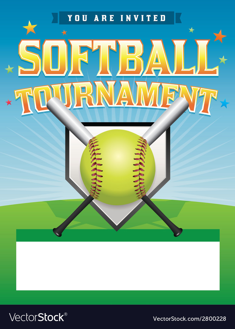 Softball Tournament Flyer Royalty Free Vector Image