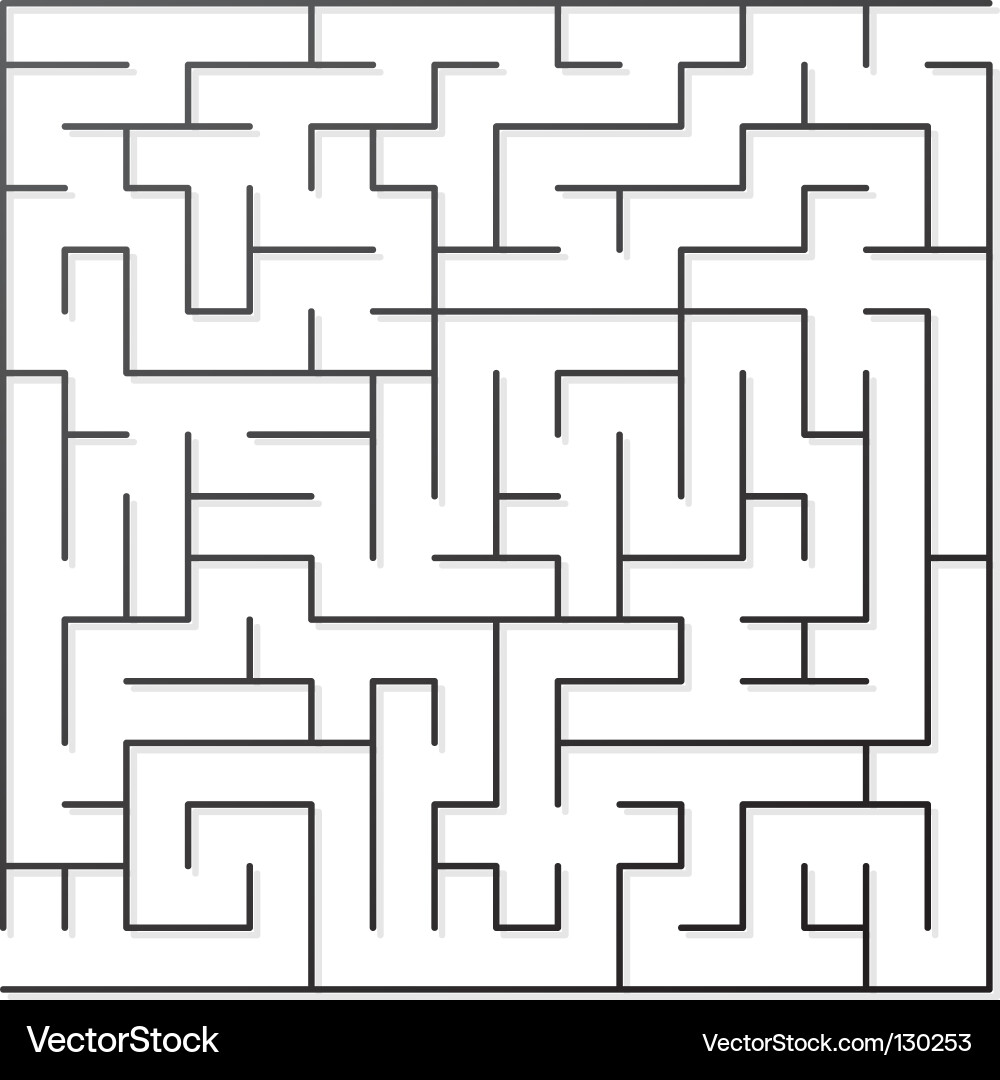 Black maze Royalty Free Vector Image - VectorStock