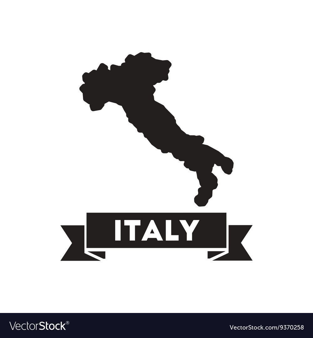 Flat icon in black and white Italy map Royalty Free Vector