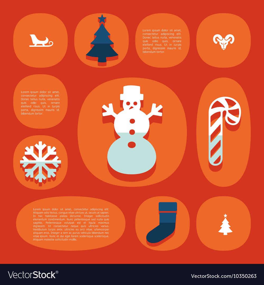 Christmas flat infographic Royalty Free Vector Image