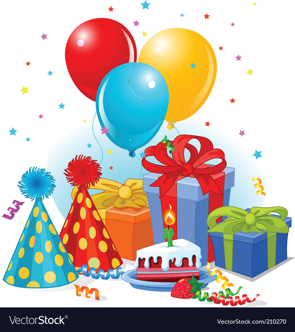 Birthday Decorations Royalty Free Vector Image