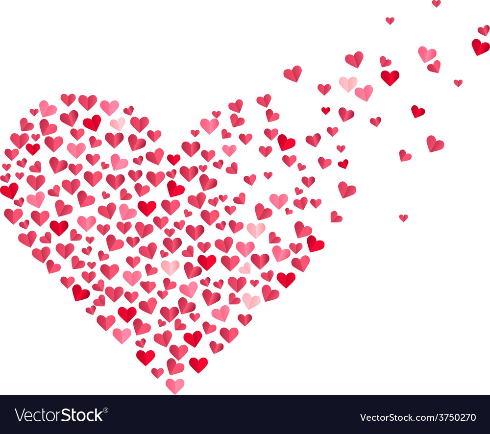 Red Heart Made Of Small Confetti Hearts Royalty Free Vector Red Heart Made Of Small Confetti Hearts Vector Image