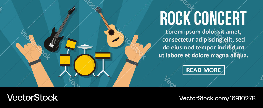 Rock concert banner horizontal concept Royalty Free Vector