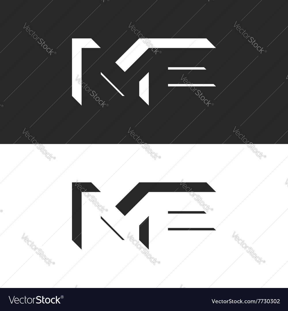 letters me logo initials wedding invitation or vector 7730302