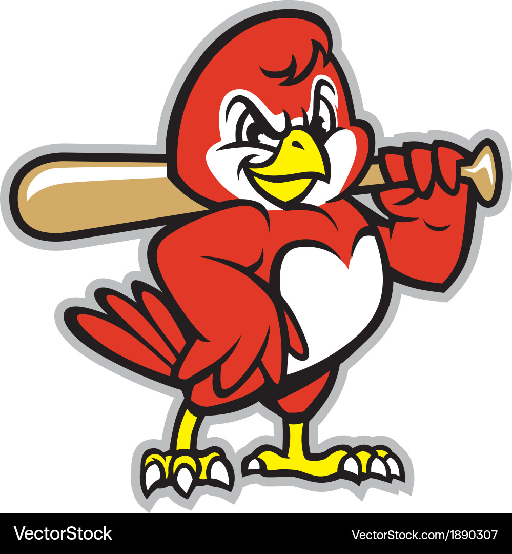 Baseball bird mascot Royalty Free Vector Image