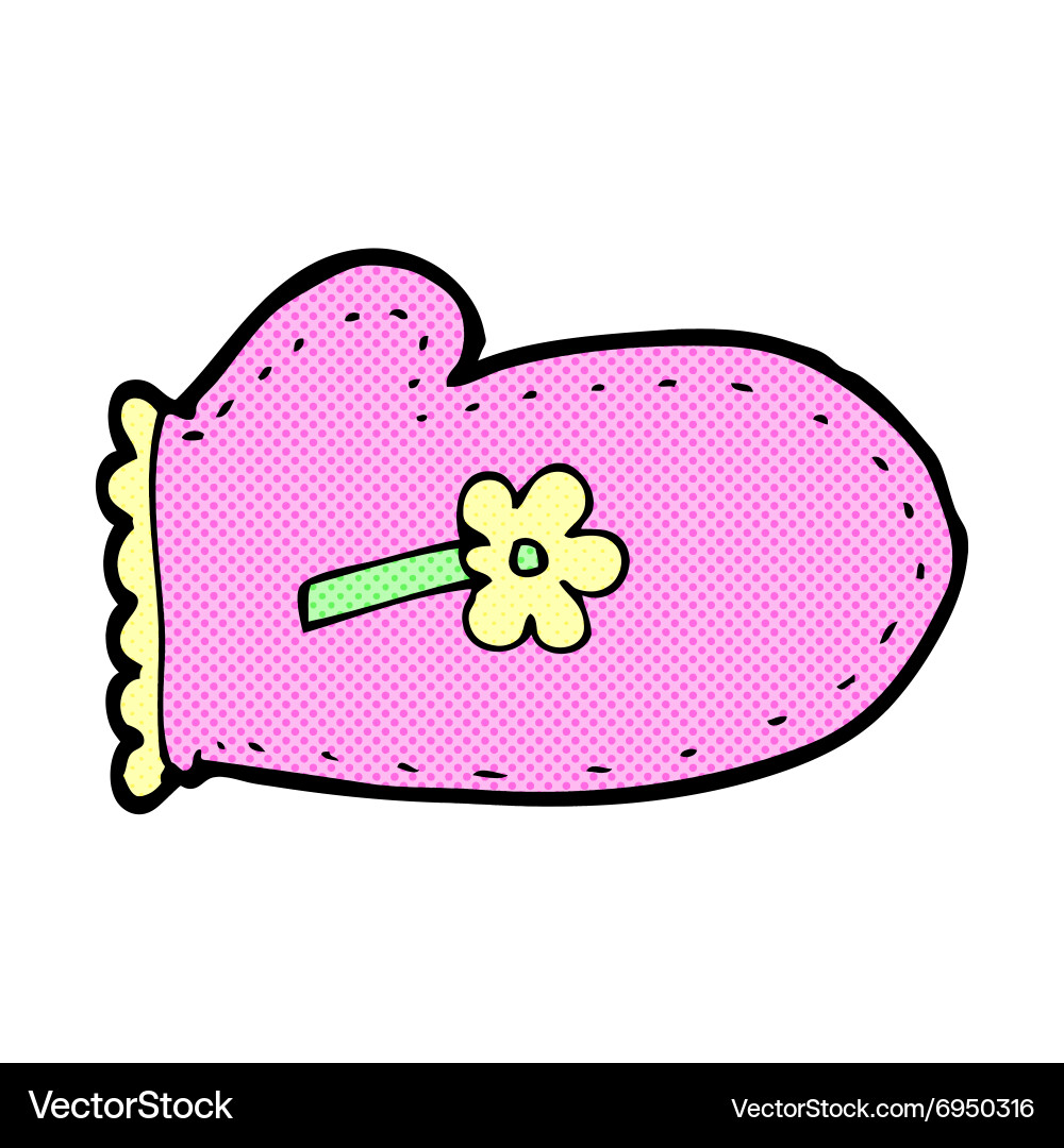 Comic cartoon oven glove Royalty Free Vector Image