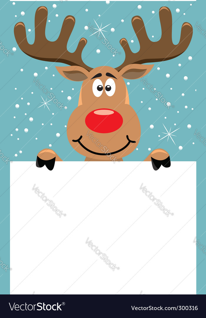 Rudolph Christmas background Royalty Free Vector Image