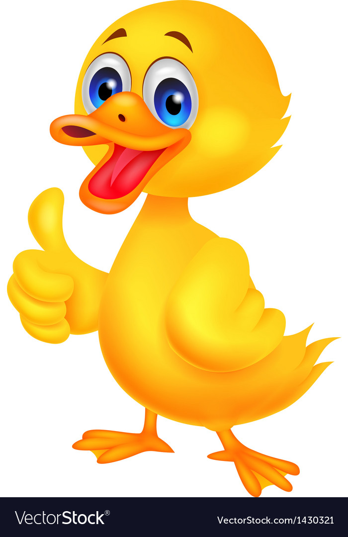 Download Duck cartoon thumb up Royalty Free Vector Image