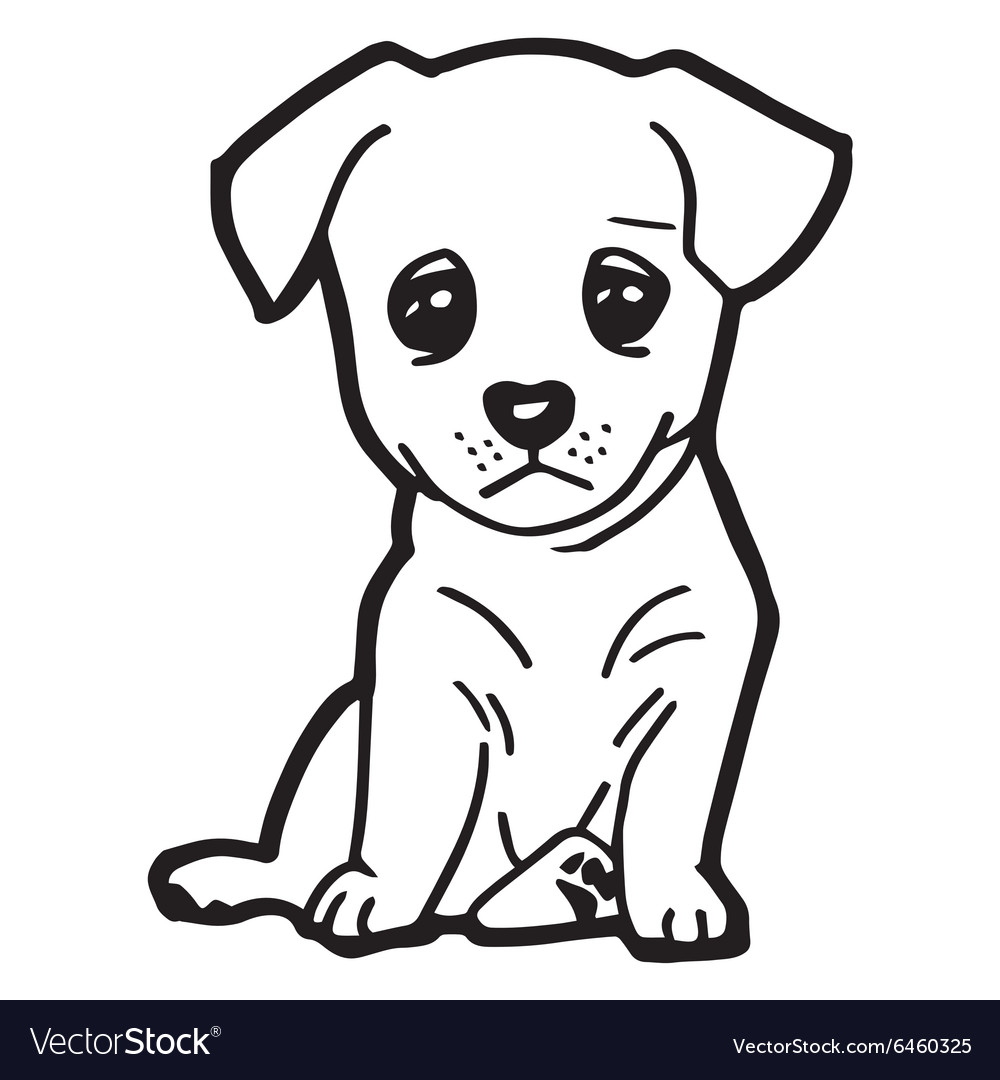 Cute-dog-coloring-page-Royalty-Free-Vector-Image---VectorStock