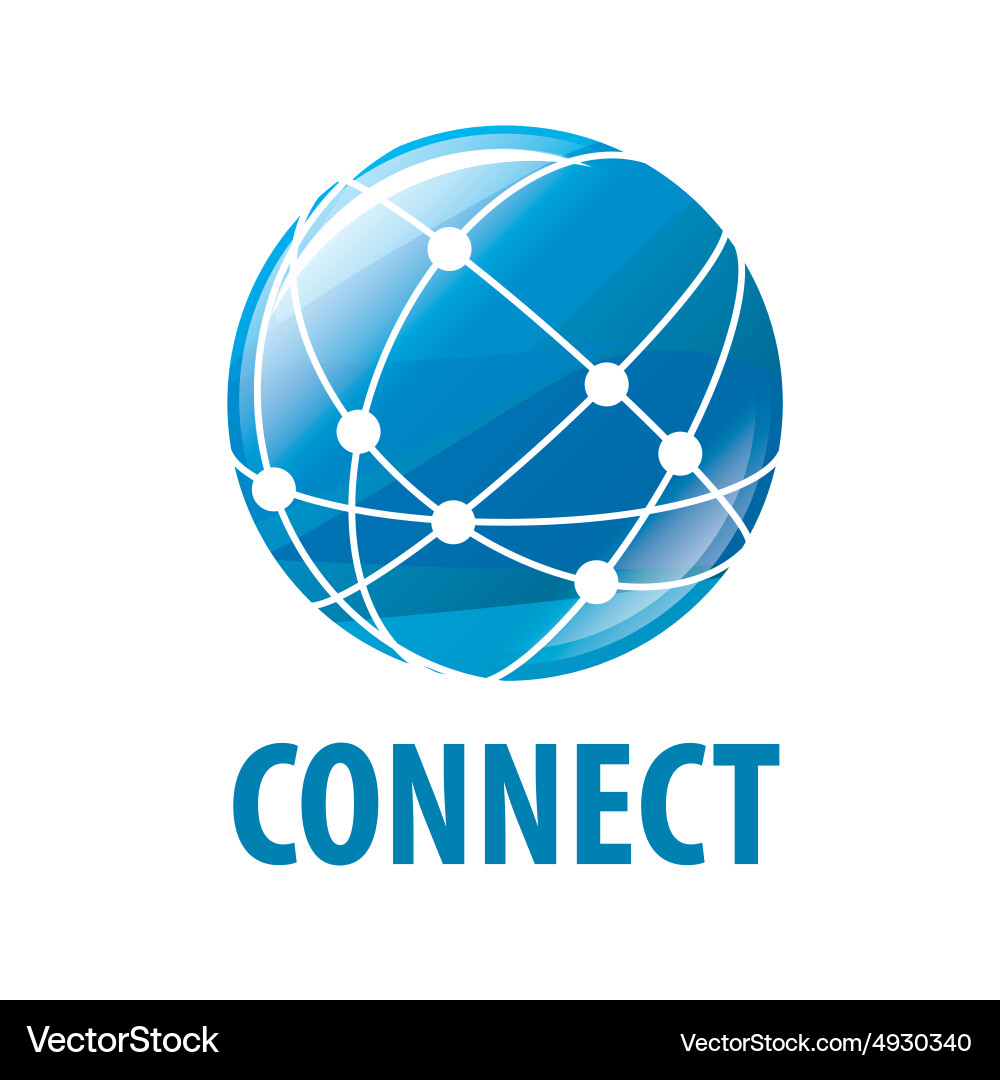 Logo global network worldwide Royalty Free Vector Image