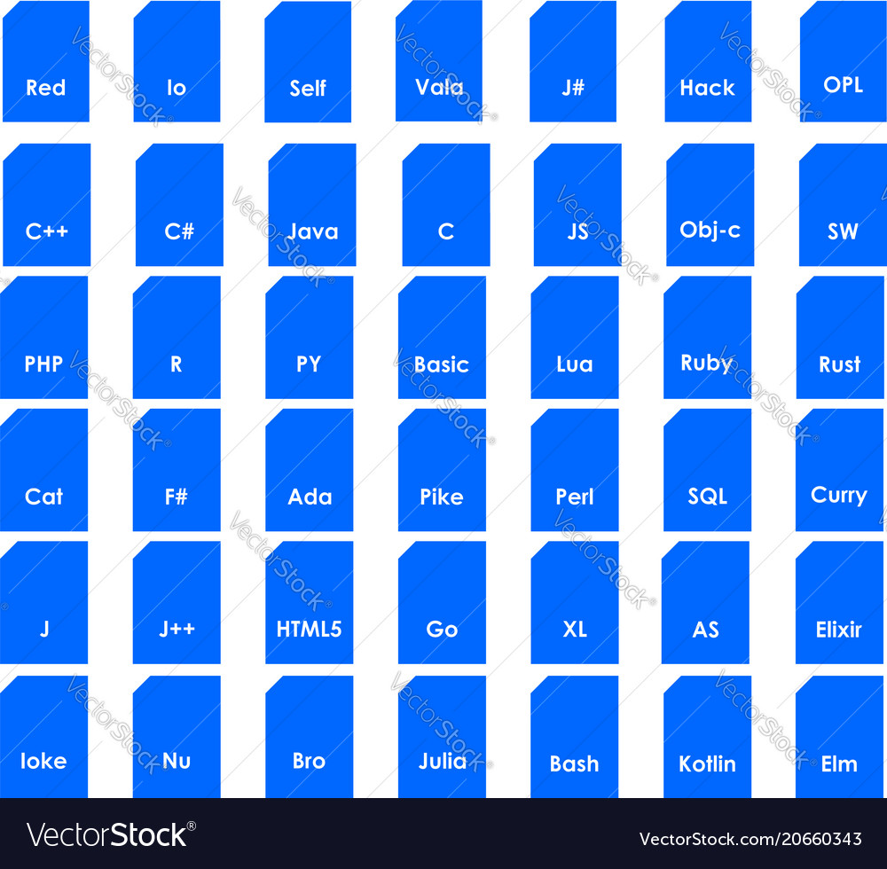 Programming languages format icon Royalty Free Vector Image