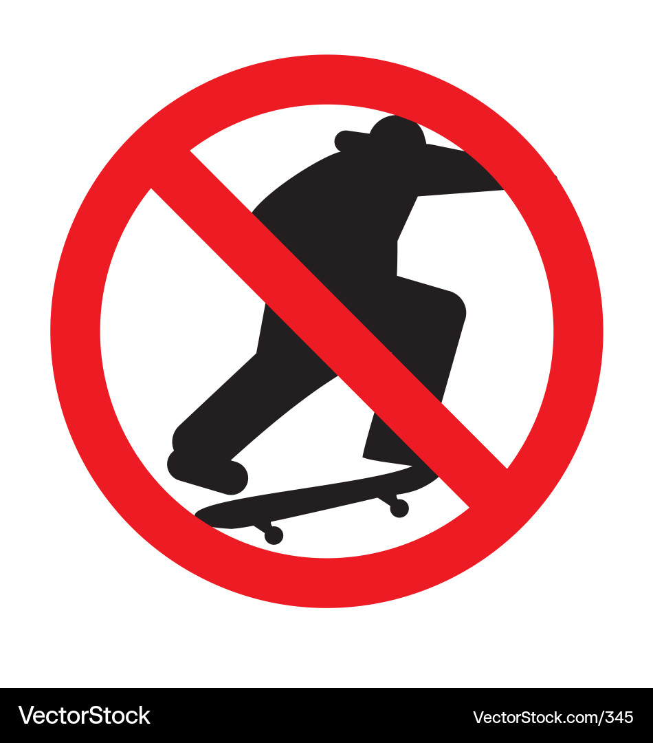 No skateboarding sign Royalty Free Vector Image