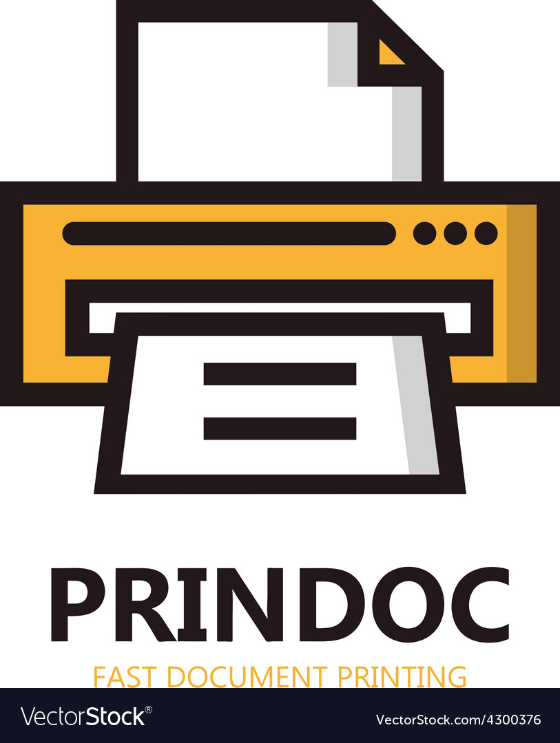 Printer icon or logo Royalty Free Vector Image