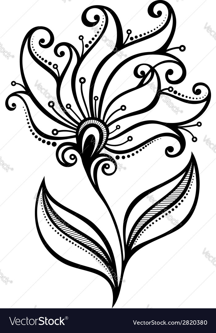 Beautiful Decorative Flower Royalty Free Vector Image