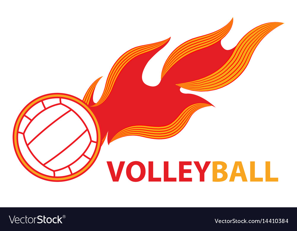 Volleyball sport comet fire tail flying logo Royalty Free ...