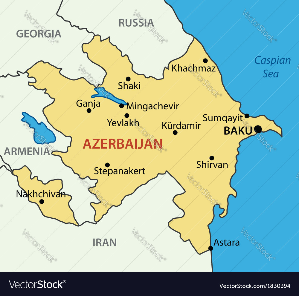 Republic of Azerbaijan - map Royalty Free Vector Image