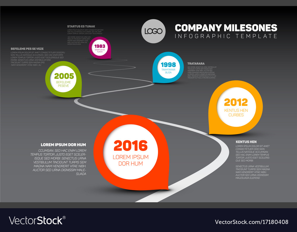 Infographic Timeline Template With Pointers Vector Image Infographic Timeline Template With Pointers Vector Image