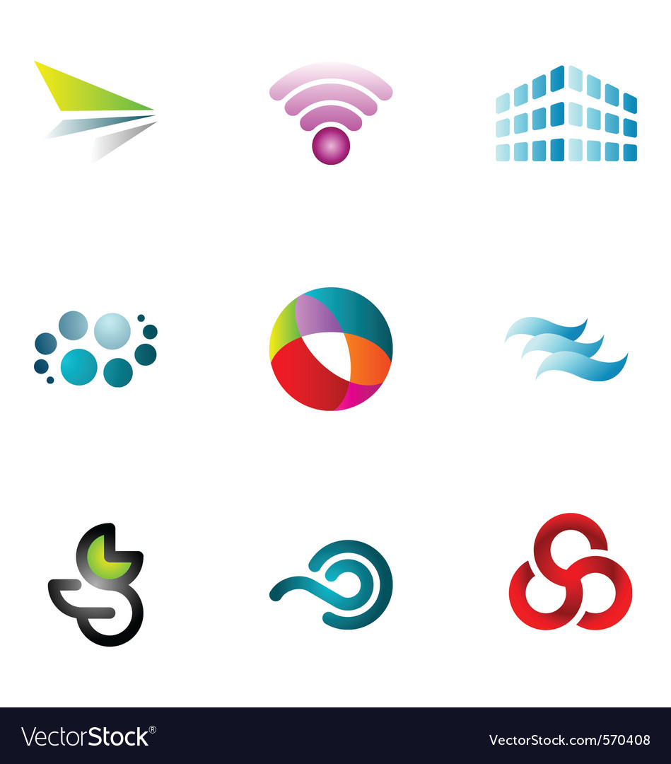 Logo design elements set 62 Royalty Free Vector Image