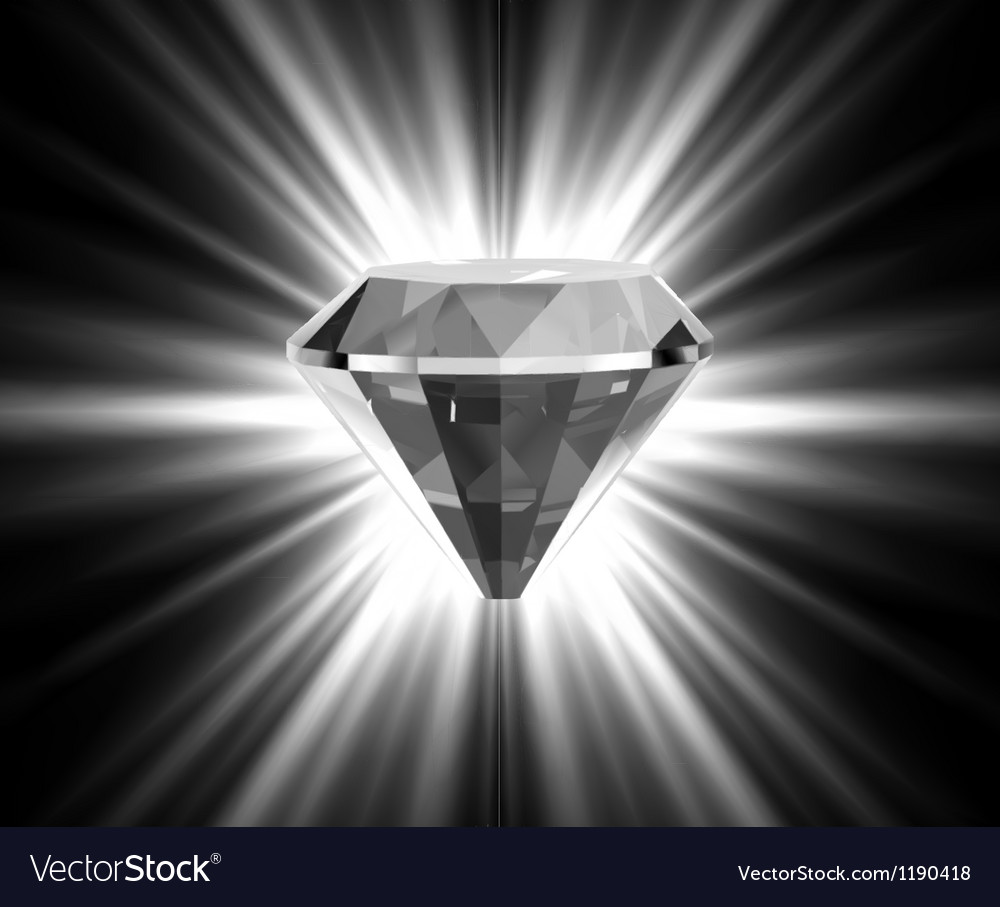 Shiny bright diamond Royalty Free Vector Image