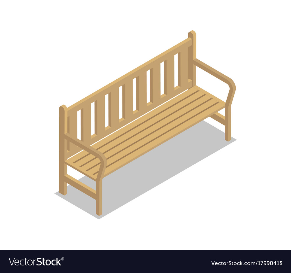 Download Park wooden bench isometric 3d icon Royalty Free Vector