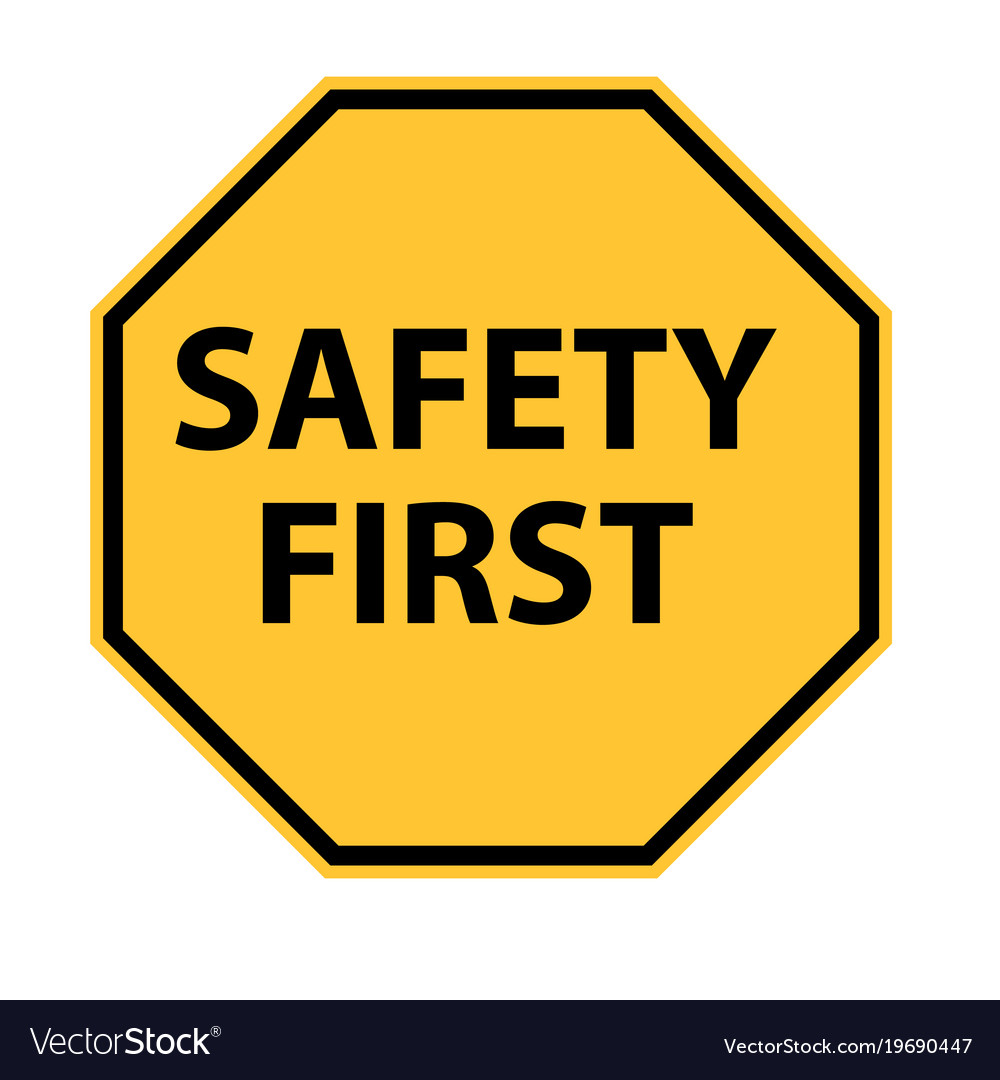Safety first logo on white background safety Vector Image