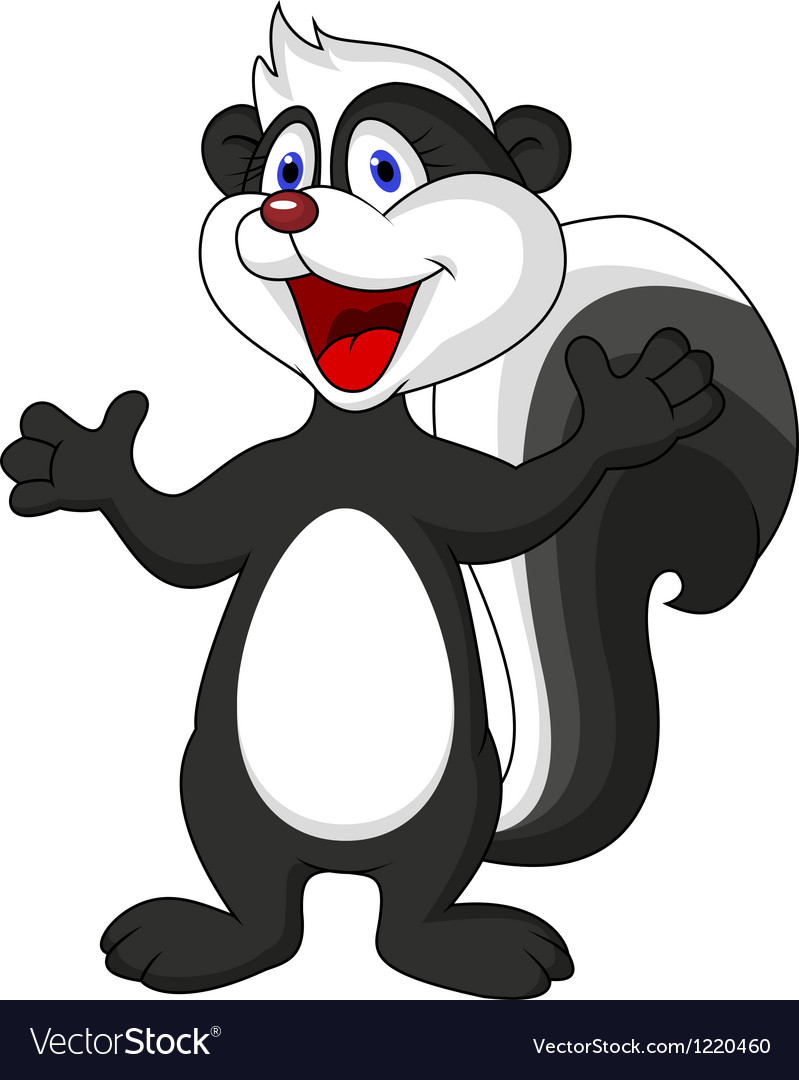 Funny Skunk cartoon Royalty Free Vector Image - VectorStock