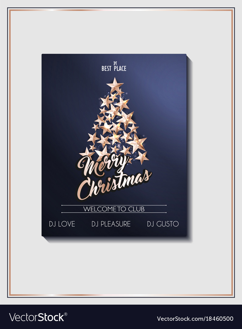christmas poster template with christmas tree of vector image christmas tree poster template