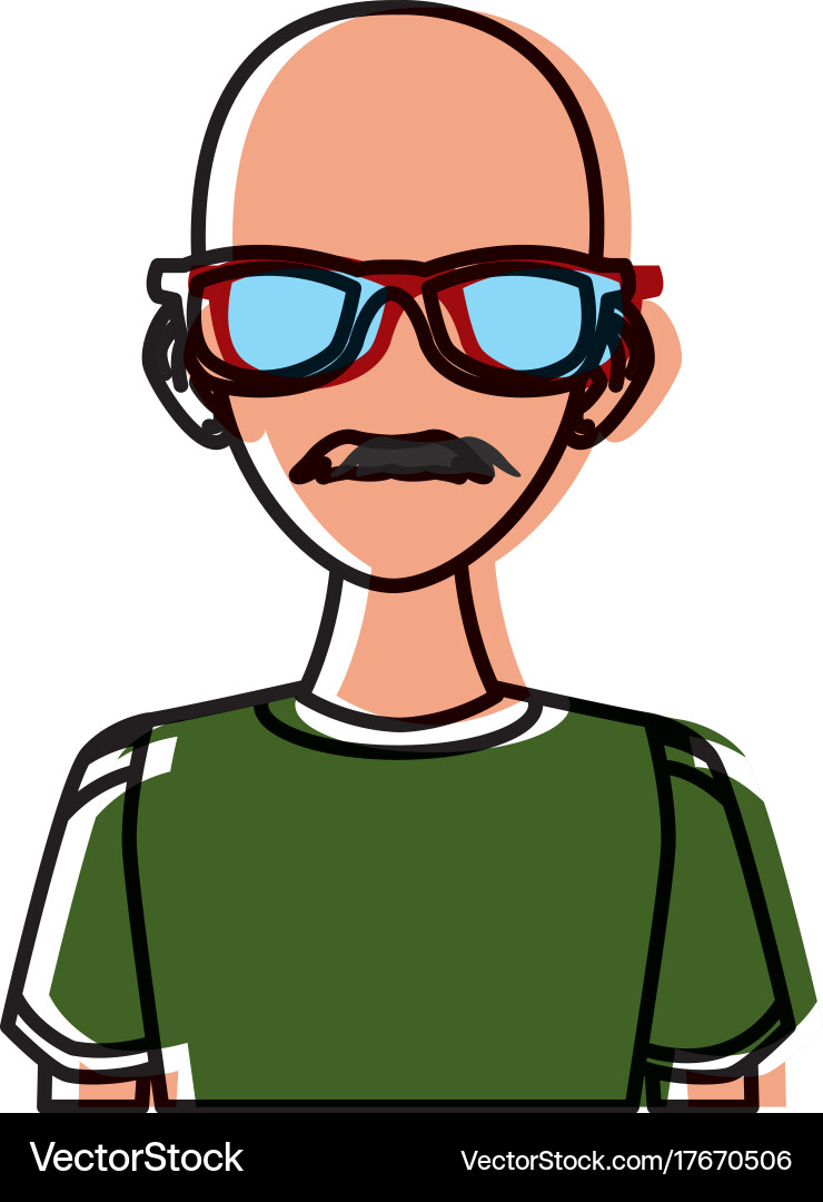 Young man with sunglasses cartoon Royalty Free Vector Image