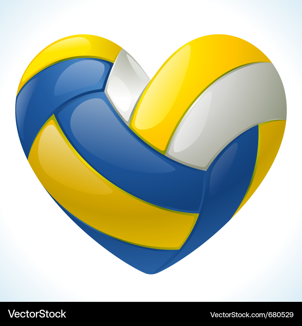 Volleyball heart Royalty Free Vector Image VectorStock