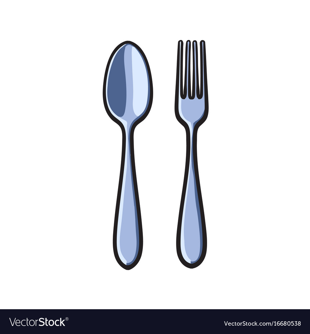 Fork and spoon sketch ...