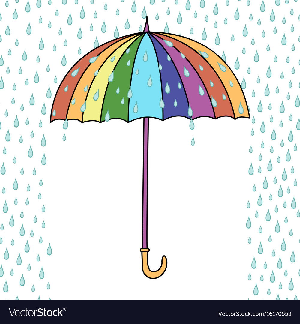 Cute cartoon umbrella rain Royalty Free Vector Image