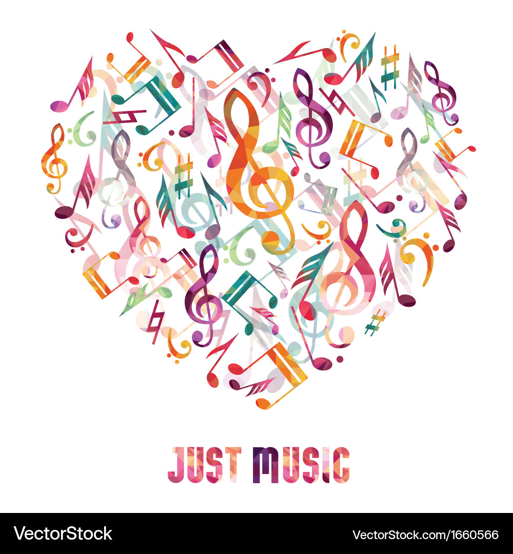 Music heart Royalty Free Vector Image VectorStock