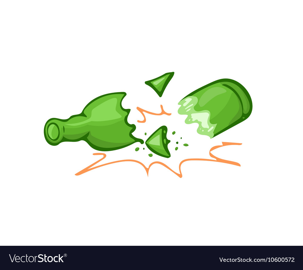 Broken bottle Royalty Free Vector Image VectorStock