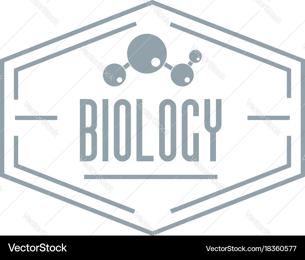 Biology logo simple gray style Royalty Free Vector Image