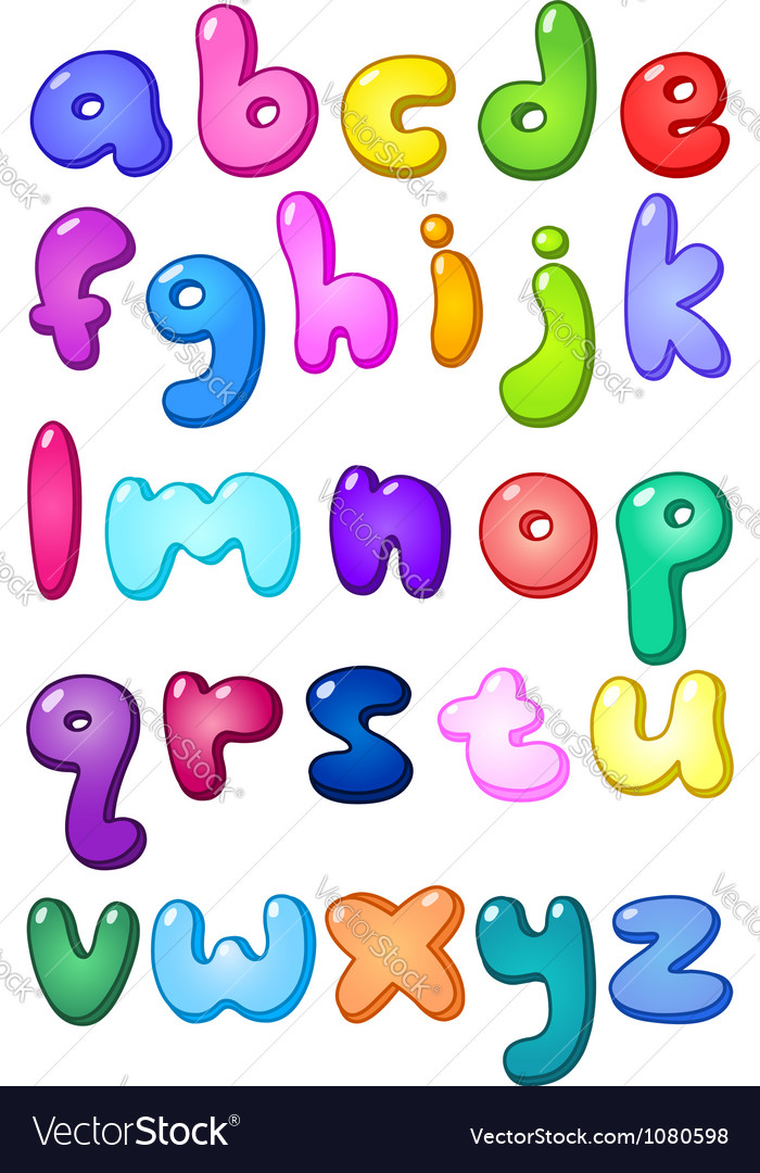 3d bubble lower case alphabet Royalty Free Vector Image