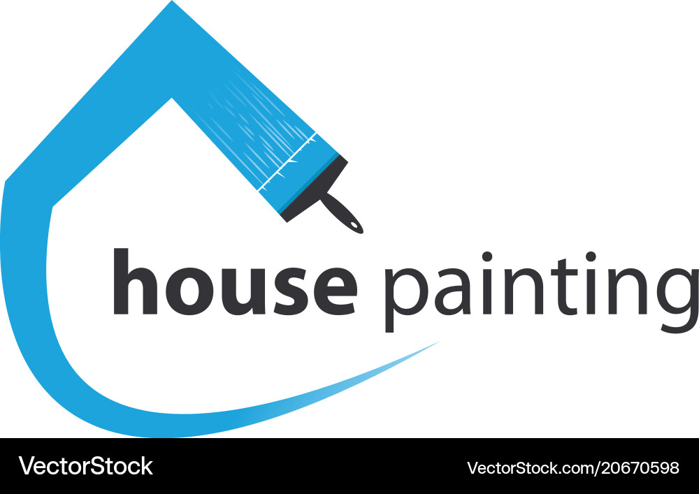 House painting logo template Royalty Free Vector Image