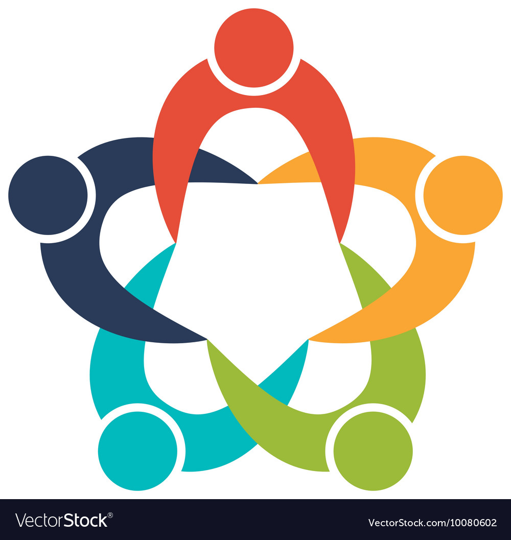 Teamwork icon Abstract people and support design Vector Image