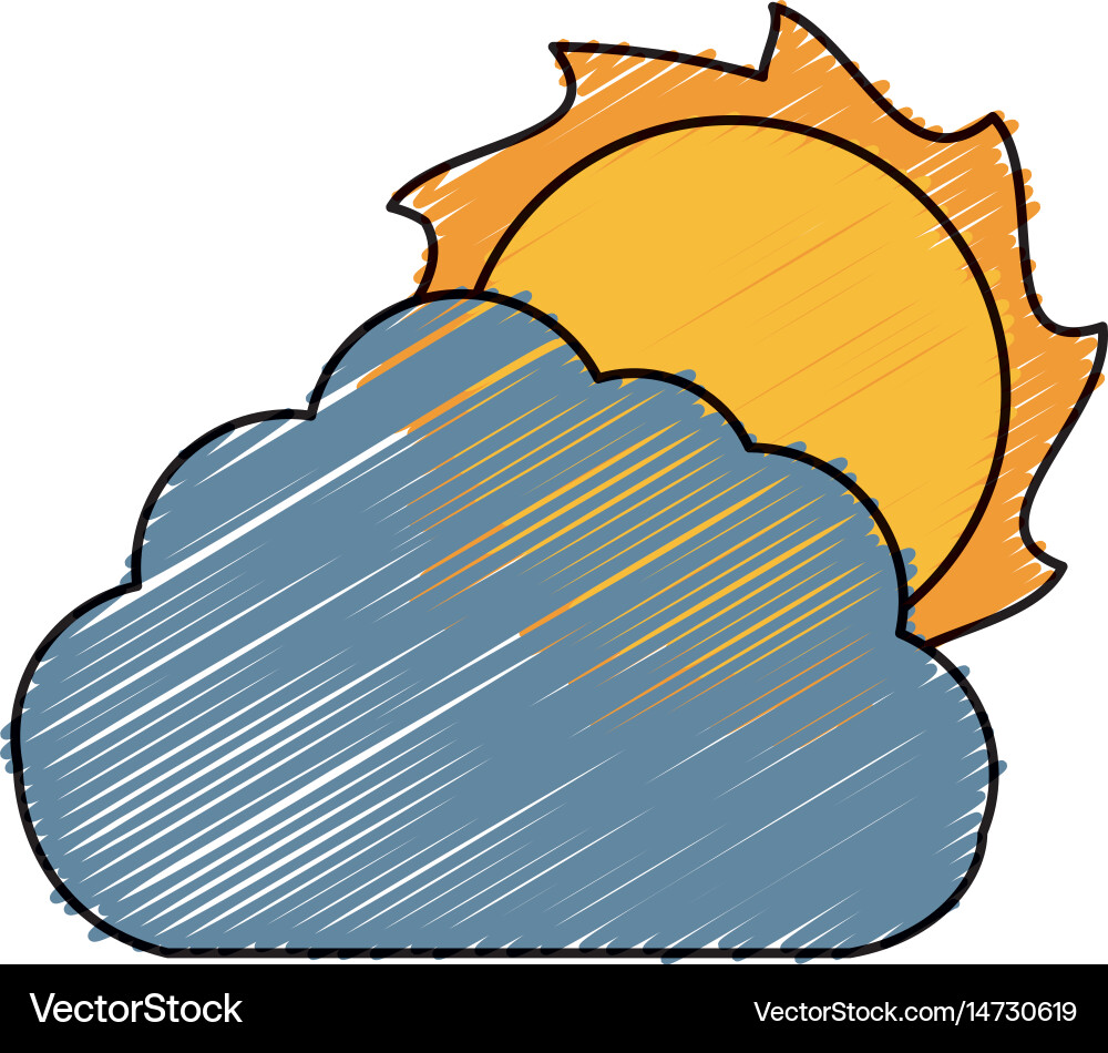 Sun and cloud icon Royalty Free Vector Image - VectorStock