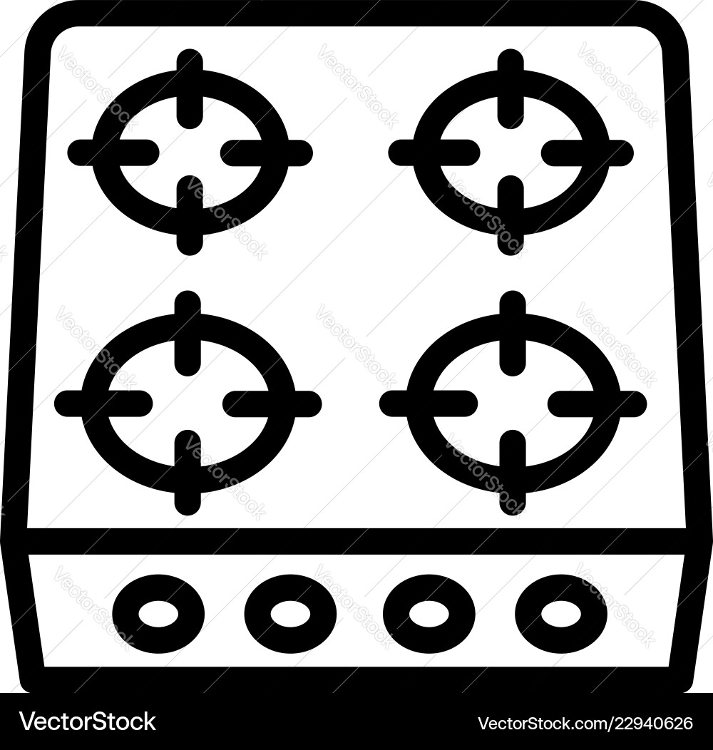 Stove icon outline style Royalty Free Vector Image