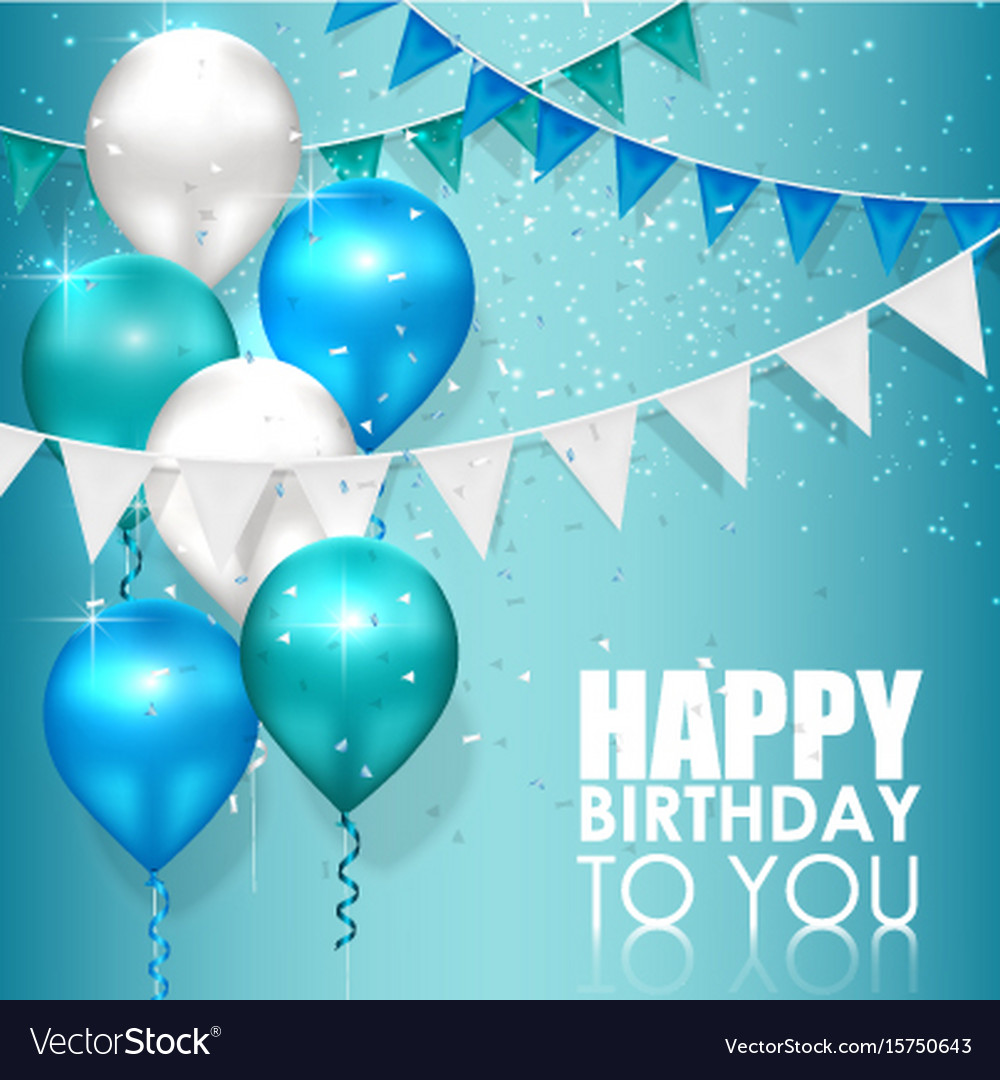 happy birthday background blue