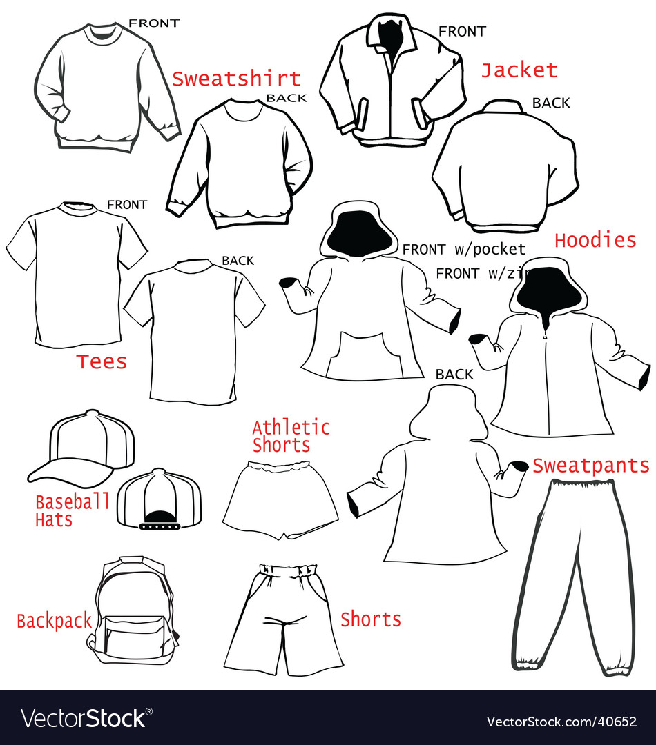 Clothing apparel templates Royalty Free Vector Image