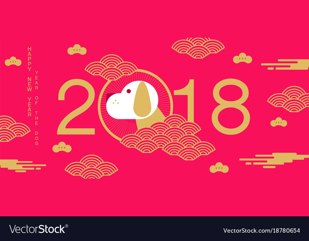 happy new year 2018 chinese new year greetings vector 18780654