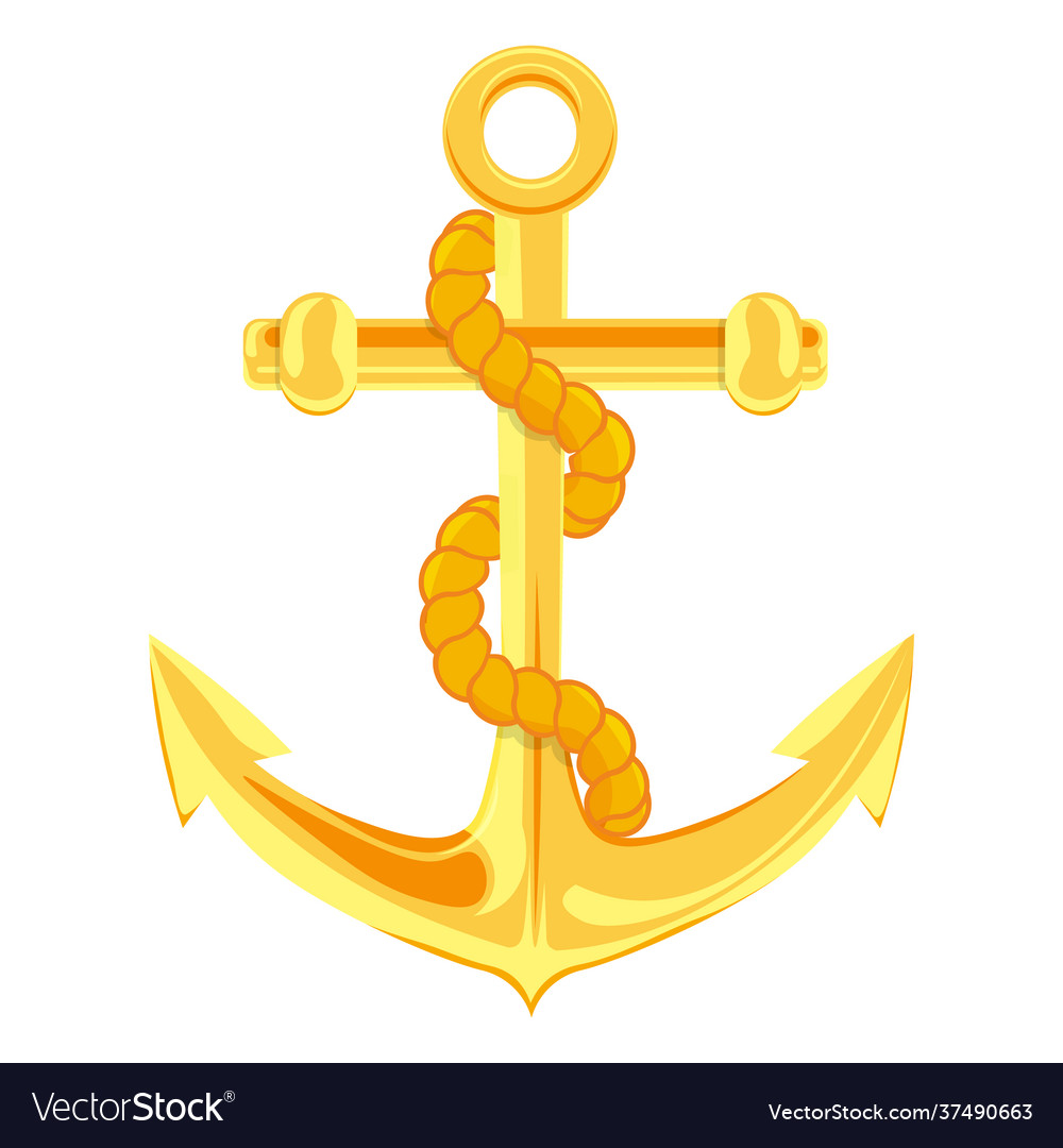 Gold anchor isolated on white background Vector Image