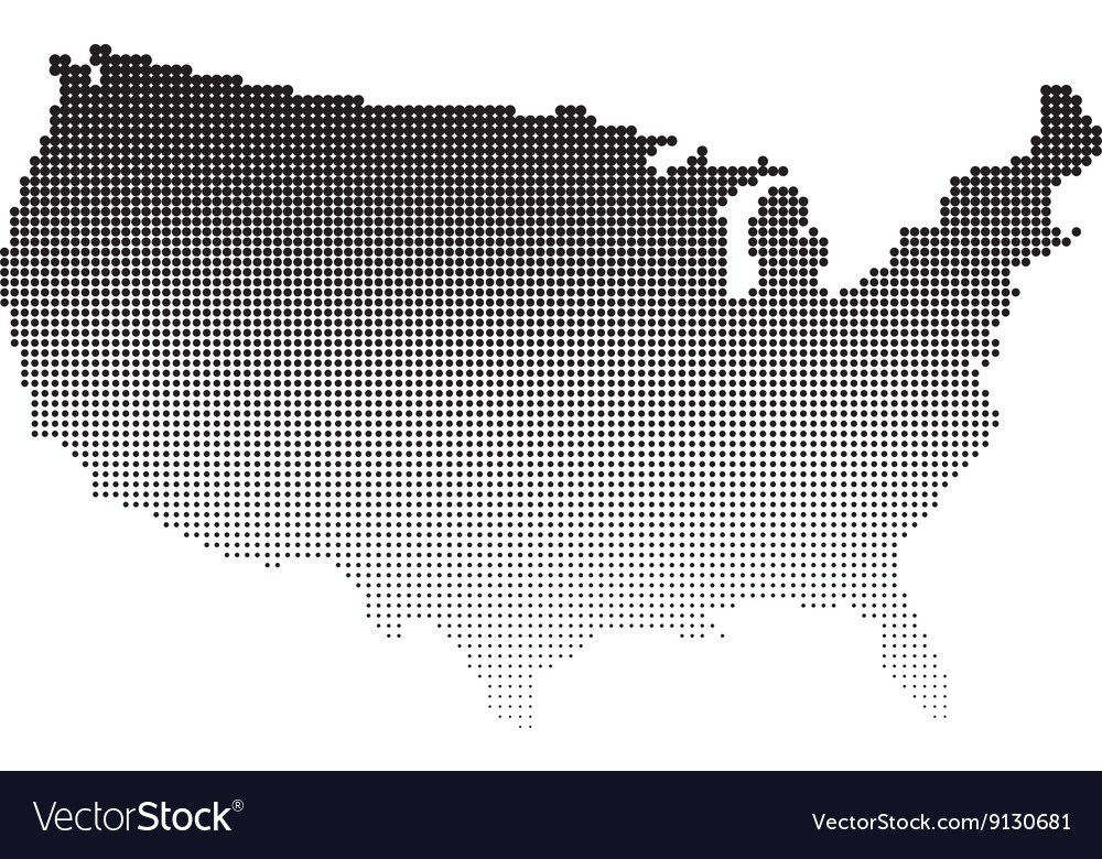 halftone map of usa vector image