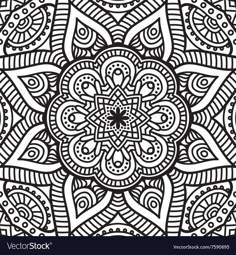 mandala coloring page royalty free vector image for Sacred Geometry Coloring Pages Intricate Coloring Pages at