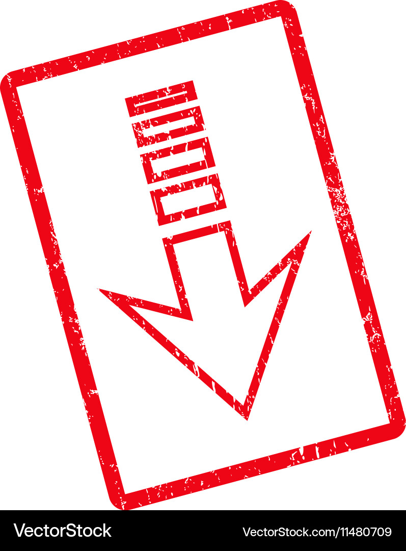 Send down icon rubber stamp Royalty Free Vector Image