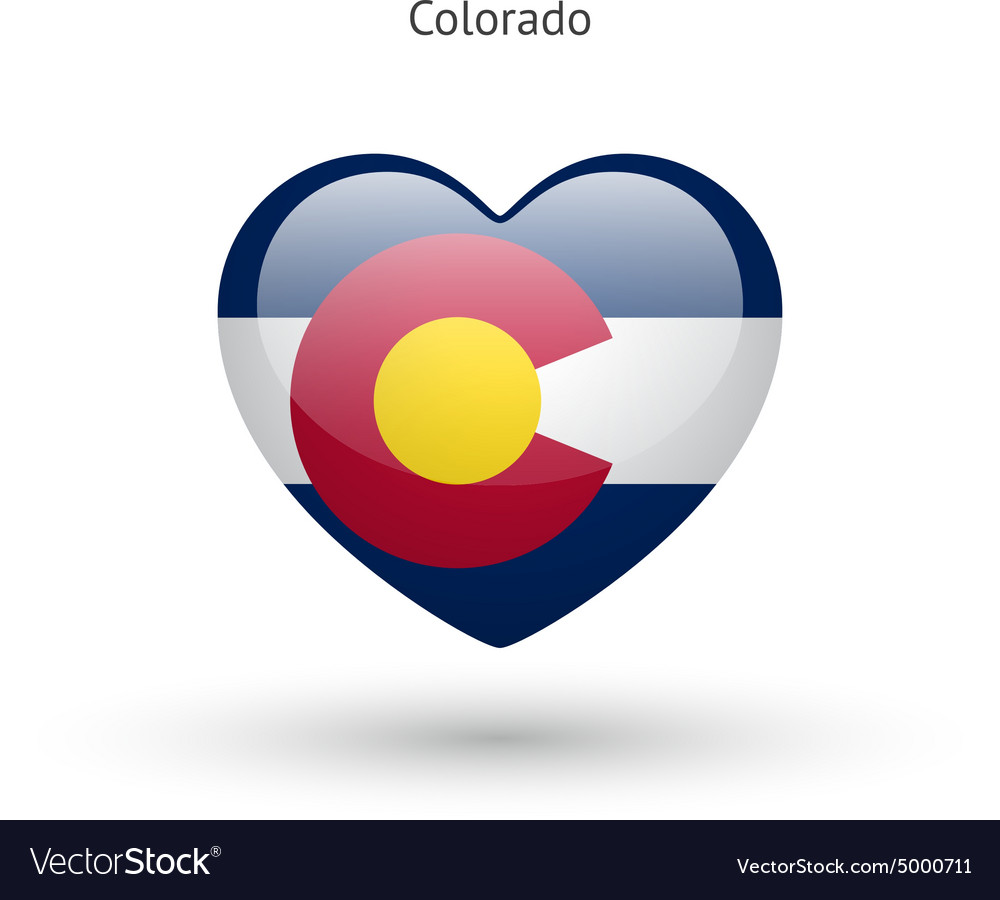 love colorado state symbol heart flag icon vector image