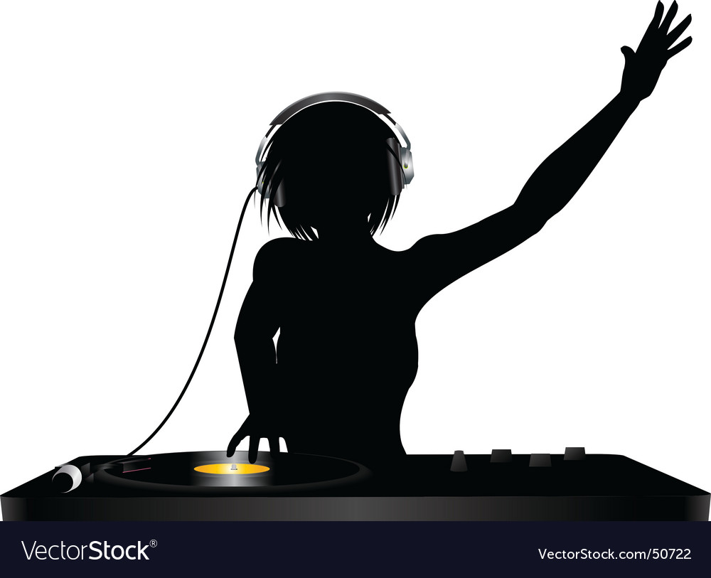 Dj silhouette Royalty Free Vector Image VectorStock