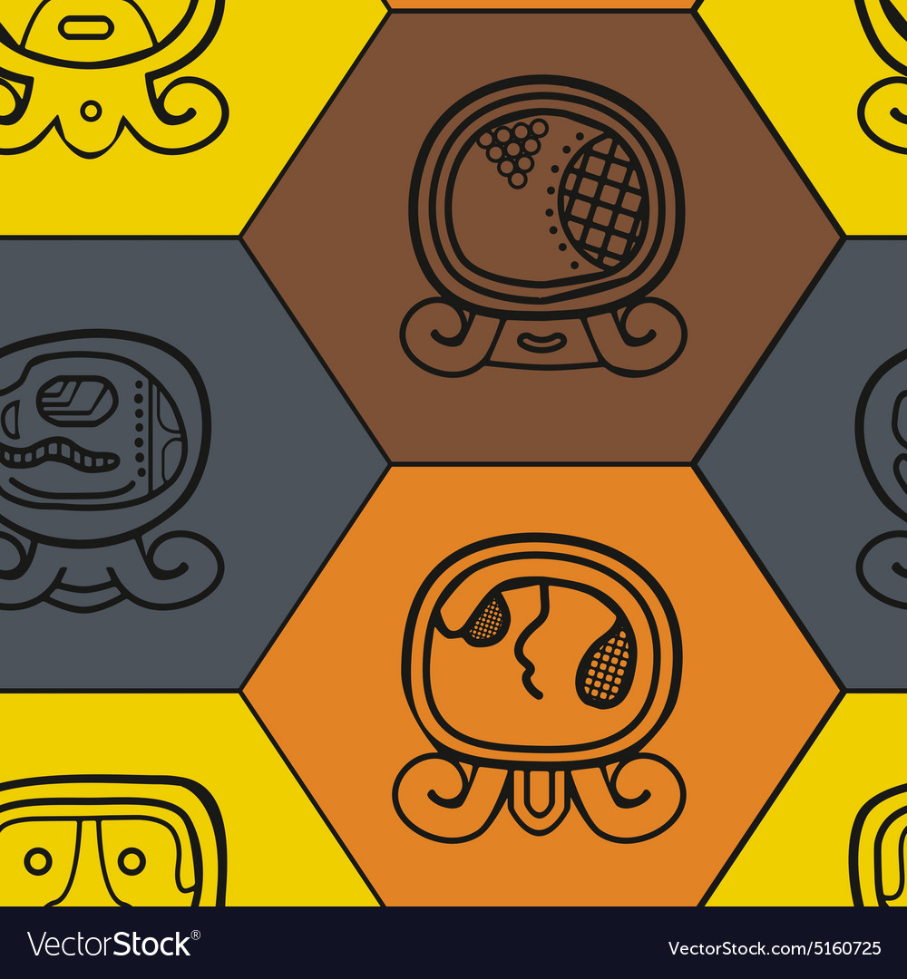 Seamless background with maya calendar named days Vector Image